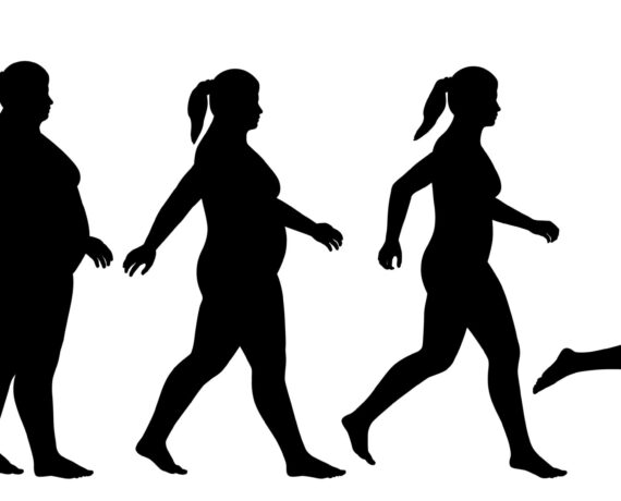 EPS8 editable vector silhouette sequence of a woman exercising to lose weight